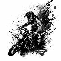 Motorrad schwarz und Weiß ai generiert foto