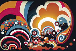 psychedelisch Hintergrund im ein retro Stil foto
