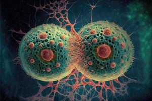 Teilen Krebs Zellen abstrakt Hintergrund. ai generiert foto
