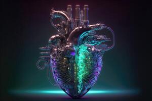 ai generiert Mensch Motor Herz abstrakt Bild. das Herz ist mögen das Körper Motor. foto