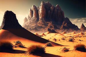 ai generiert robust Wüste Terrain abstrakt Hintergrund. foto