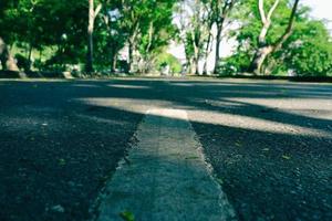 Unterseite Aussicht von Asphalt Straße im das Park. foto