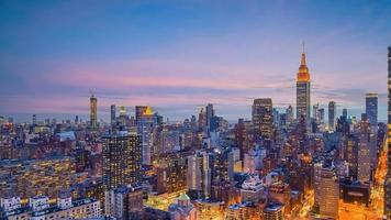 Manhattan Stadt Horizont Stadtbild von Neu York von oben Aussicht foto