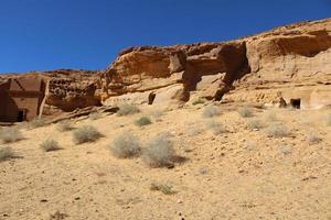 schön tagsüber Aussicht von al Hegra, verrückt Saleh archäologisch Seite? ˅ im al ula, Saudi Arabien. foto