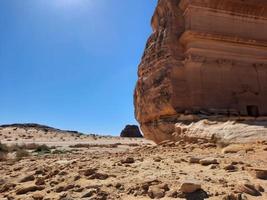 schön tagsüber Aussicht von al Hegra, verrückt Saleh archäologisch Seite? ˅ im al ula, Saudi Arabien. foto