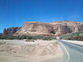 schön tagsüber Aussicht von al Hegra, verrückt Saleh archäologisch Seite? ˅ im al ula, Saudi Arabien. foto