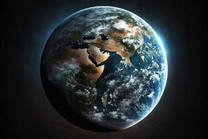 Erde von Raum zeigen realistisch Erde Oberfläche ai generieren foto