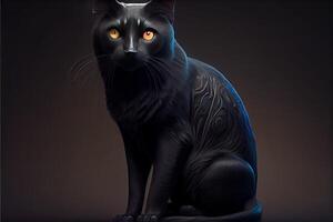 schwarz Katze Anerkennung Tag August 17 .. ai generiert foto