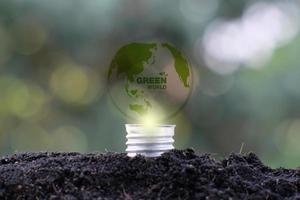 Energiesparende Glühbirne und Geschäfts- oder Geschäftswachstumskonzept