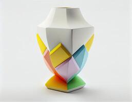 modern Vase auf Weiß Hintergrund, erstellt mit generativ ai foto