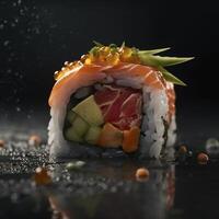 Sushi rollen, erstellt mit generativ ai foto