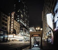 März 3 2023. Chicago, Illinois. die Architektur und Gebäude im Innenstadt Chicago beim Nacht. foto