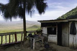 ein Hütte mit Blick auf das großartig Riss Senke im Kenia. foto