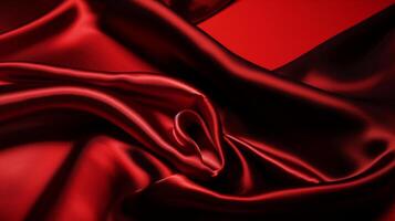 schwarz und rot Seide Hintergrund mit elegant Wellen, glatt Textur, und luxuriös Fertig ai generiert foto