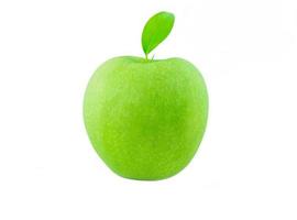 frischer grüner Apfel auf weißem Hintergrund foto