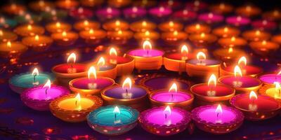 Diwali Hintergrund mit Kerze Licht ai foto