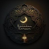 Dekoration Ramadhan kareem Dekoration 3d im dunkel Hintergrund foto