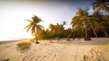 tropisch Paradies oder Kokosnuss Palme Strand oder Weiß Sand Lagune foto