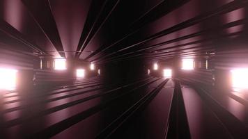 3D-Illustration des Tunnels mit Neonlichtern foto