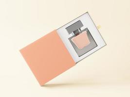 Parfüm Verpackung Attrappe, Lehrmodell, Simulation mit Flasche foto