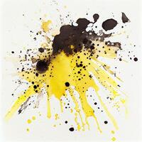 schwarz und Gelb abstrakt gemalt Hintergrund. ai generiert foto