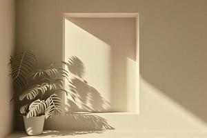 minimalistisch abstrakt sanft Licht Beige Hintergrund zum Produkt Präsentation mit Licht foto