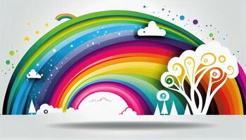 001 Juni Regenbogen Weiß Hintergrund Szene Stolz Monat und Tag Liebe erobert alle ai generiert foto