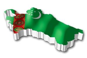 Turkmenistan - - Land Flagge und Rand auf Weiß Hintergrund foto