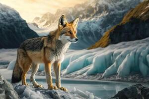 Neu Neuseeland Berge Fuchs schön generativ ai foto