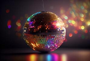 bunt reflektierend Disko Ball - - generativ ai. foto