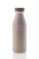 Schokoladenmilchflasche isoliert auf weiß foto