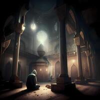 Moschee zum Moslem Gebet. ai generiert foto