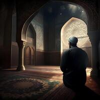 beten beim Moschee. ai generiert foto