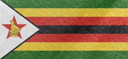 Zimbabwe Stoff Flagge Baumwolle Material breit Flaggen Tapetenfarben Stoff Zimbabwe Flagge Hintergrund foto