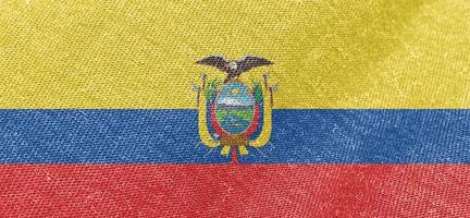 Ecuador Stoff Flagge Baumwolle Material breit Flaggen Hintergrund farbig Stoff Ecuador Flagge Hintergrund foto