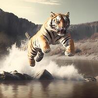 Tiger Tier Illustration ai generiert foto
