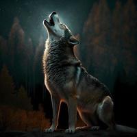 Wolf Illustration ai generiert foto