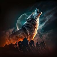 Wolf Illustration ai generiert foto