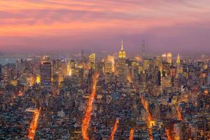 Manhattan Stadt Horizont Stadtbild von Neu York von oben Aussicht foto