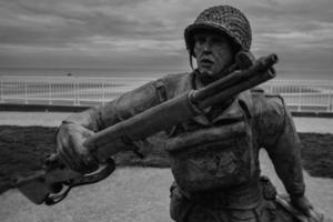 Denkmal zum das 29 Aufteilung beim Omaha Strand, vierville sur mer Frankreich 6 Februar 2023 foto