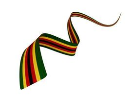 3d Flagge von Zimbabwe Land, glänzend wellig 3d Flagge Band isoliert auf Weiß Hintergrund, 3d Illustration foto