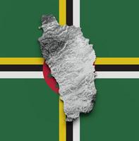 Dominica Karte Flagge schattiert Linderung Farbe Höhe Karte 3d Illustration foto