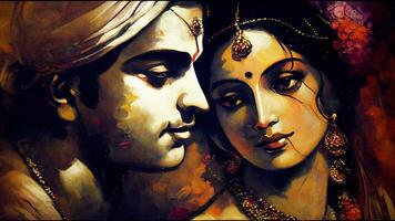 indisch verheiratet Paar hd Hintergrund Gemälde generativ ai foto