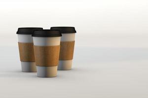 realistisch Kaffee Tasse zum Mitnehmen trinken foto