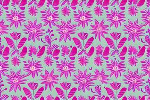 abstrakt Magenta oder lila natürlich Blume, Blumen, und Blätter nahtlos Muster Hintergrund. Blume und Blatt Clip Illustration Aquarell Textur Hintergrund. foto