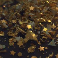 golden Sterne, Konfetti Feier. ai. foto