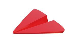 rotes Papierflugzeug-Symbol. 3D-Rendering. foto