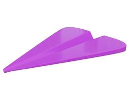 Symbol für violettes Papierflugzeug. 3D-Rendering. foto