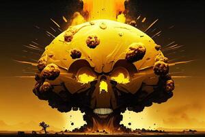 nuklear Bombe Explosion. nuklear Waffe Illustration generativ ai foto