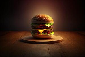 lecker köstlich Burger, generativ ai Illustration foto